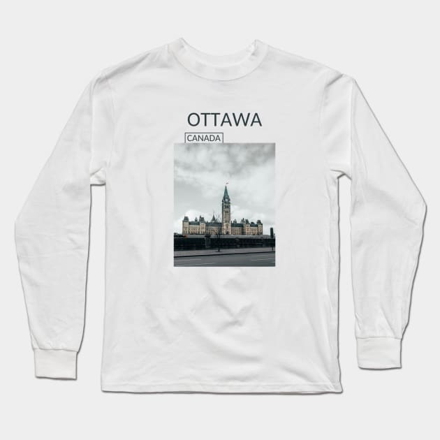 Ottawa Ontario Canada Parliament Hill Gift for Canadian Canada Day Present Souvenir T-shirt Hoodie Apparel Mug Notebook Tote Pillow Sticker Magnet Long Sleeve T-Shirt by Mr. Travel Joy